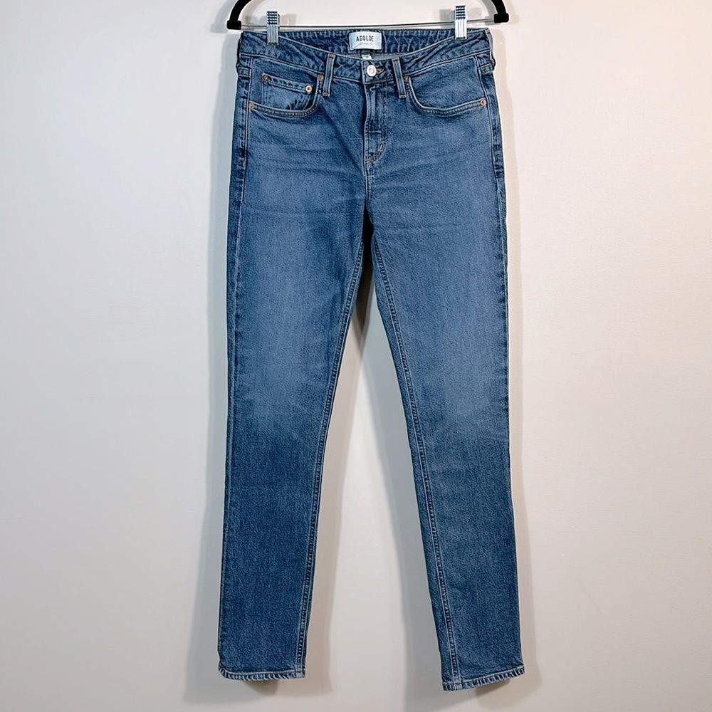 Agolde Devon Low Rise Stovepipe Blue Jeans Denim Organic Cotton Women Size 26